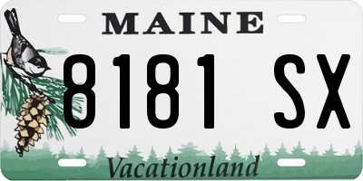 ME license plate 8181SX