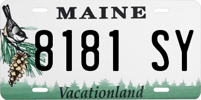 ME license plate 8181SY