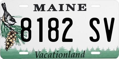 ME license plate 8182SV