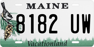 ME license plate 8182UW