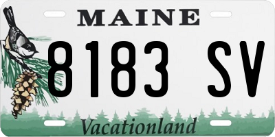 ME license plate 8183SV