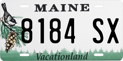 ME license plate 8184SX