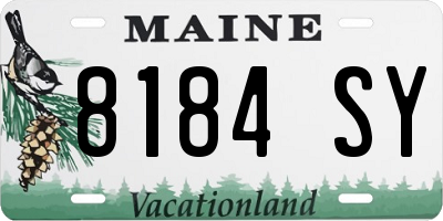 ME license plate 8184SY