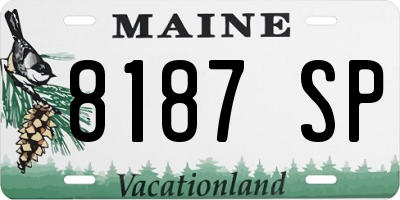 ME license plate 8187SP