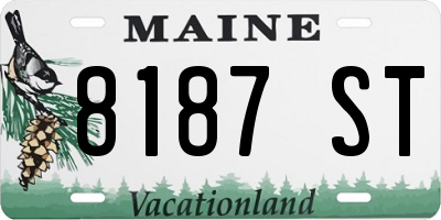 ME license plate 8187ST