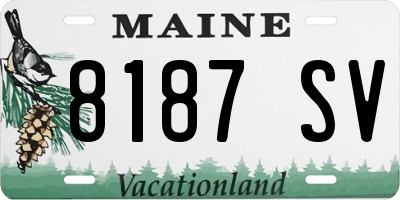 ME license plate 8187SV