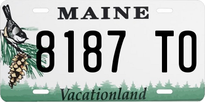 ME license plate 8187TO