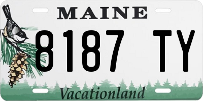 ME license plate 8187TY
