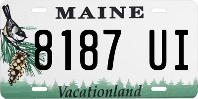 ME license plate 8187UI