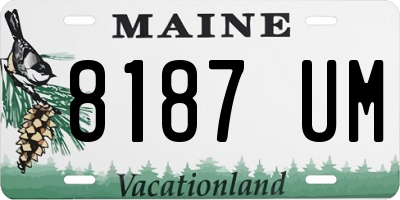 ME license plate 8187UM