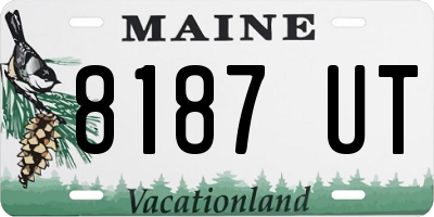 ME license plate 8187UT