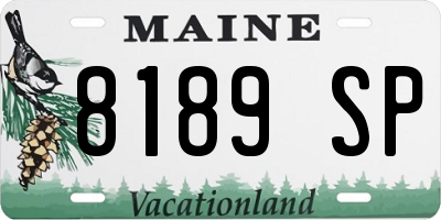 ME license plate 8189SP