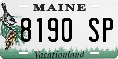 ME license plate 8190SP
