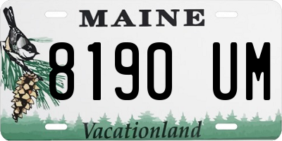 ME license plate 8190UM