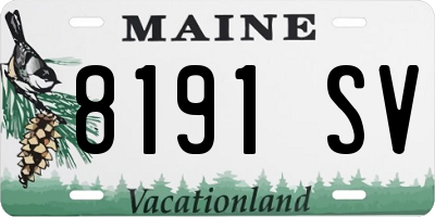 ME license plate 8191SV