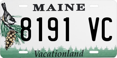 ME license plate 8191VC