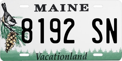 ME license plate 8192SN