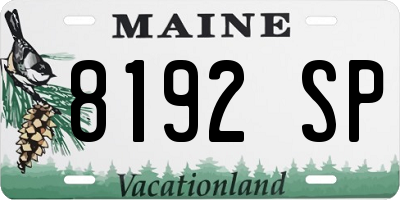 ME license plate 8192SP