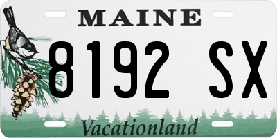 ME license plate 8192SX