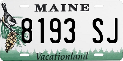 ME license plate 8193SJ