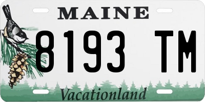 ME license plate 8193TM