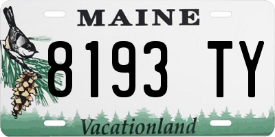 ME license plate 8193TY