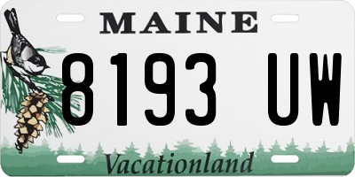 ME license plate 8193UW