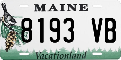 ME license plate 8193VB