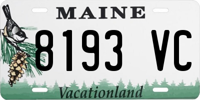 ME license plate 8193VC