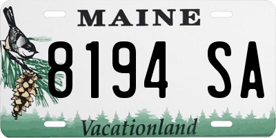 ME license plate 8194SA