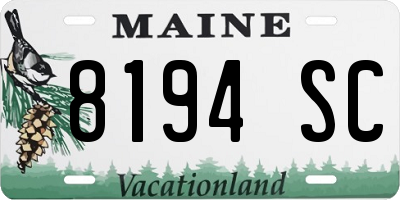 ME license plate 8194SC