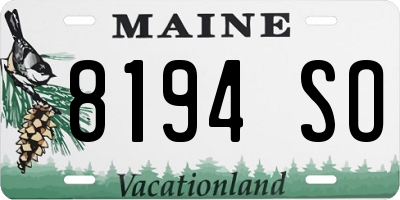 ME license plate 8194SO