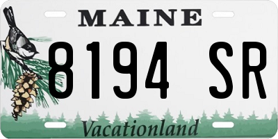 ME license plate 8194SR