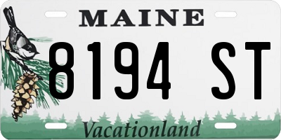 ME license plate 8194ST