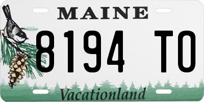 ME license plate 8194TO