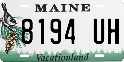 ME license plate 8194UH