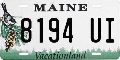 ME license plate 8194UI