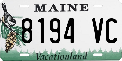 ME license plate 8194VC