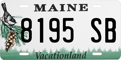 ME license plate 8195SB