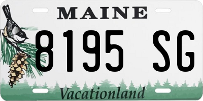 ME license plate 8195SG