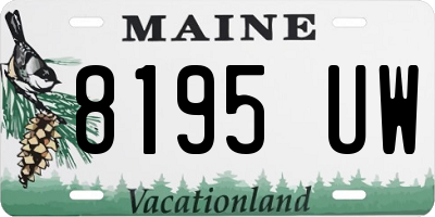 ME license plate 8195UW