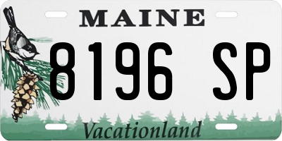 ME license plate 8196SP