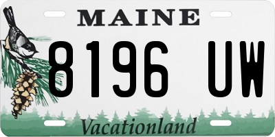 ME license plate 8196UW