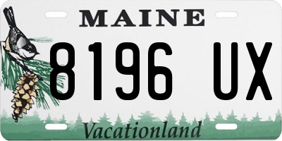ME license plate 8196UX