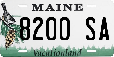 ME license plate 8200SA