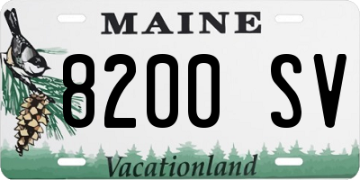 ME license plate 8200SV