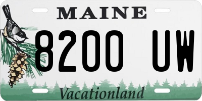 ME license plate 8200UW