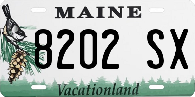 ME license plate 8202SX