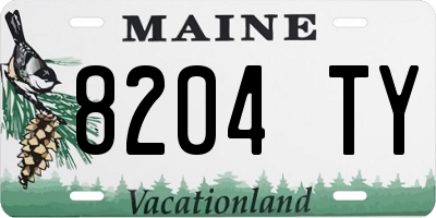 ME license plate 8204TY