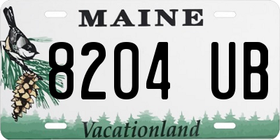 ME license plate 8204UB